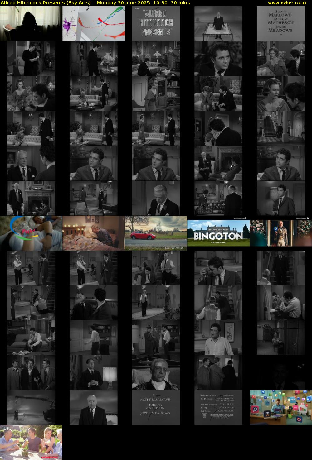 Alfred Hitchcock Presents (Sky Arts) Monday 30 June 2025 10:30 - 11:00