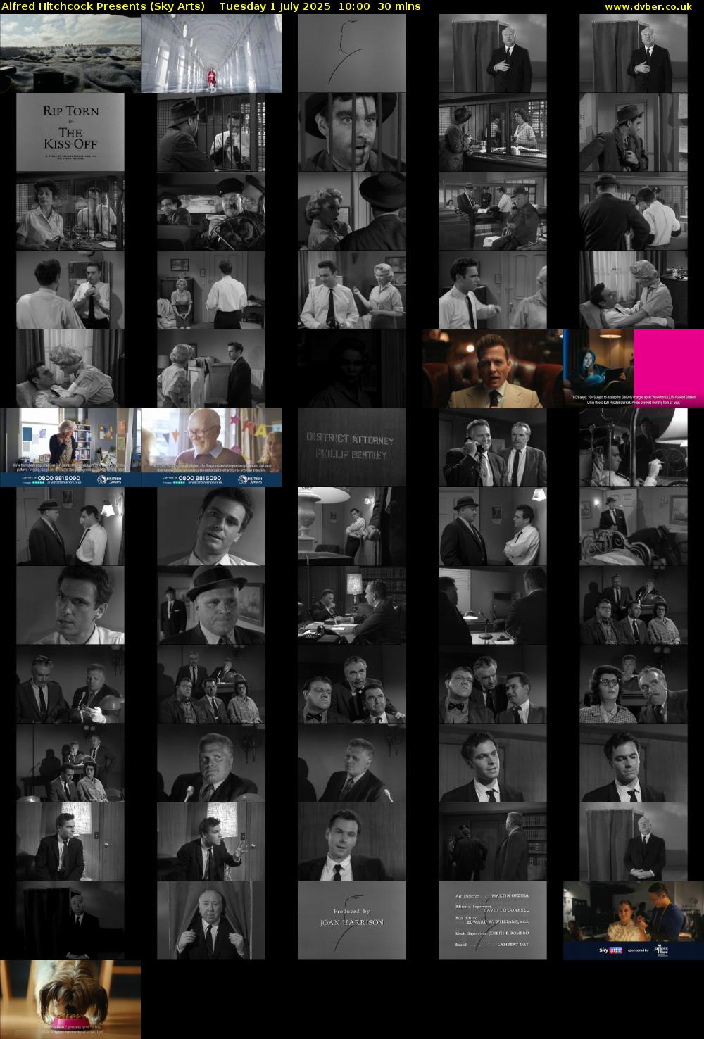 Alfred Hitchcock Presents (Sky Arts) Tuesday 1 July 2025 10:00 - 10:30