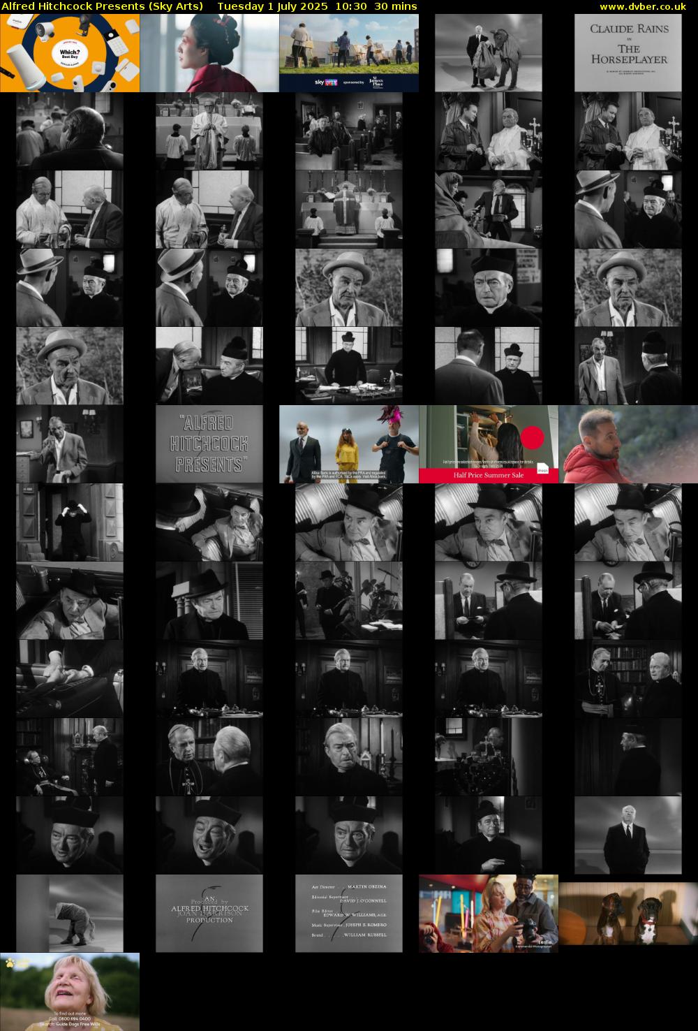 Alfred Hitchcock Presents (Sky Arts) Tuesday 1 July 2025 10:30 - 11:00