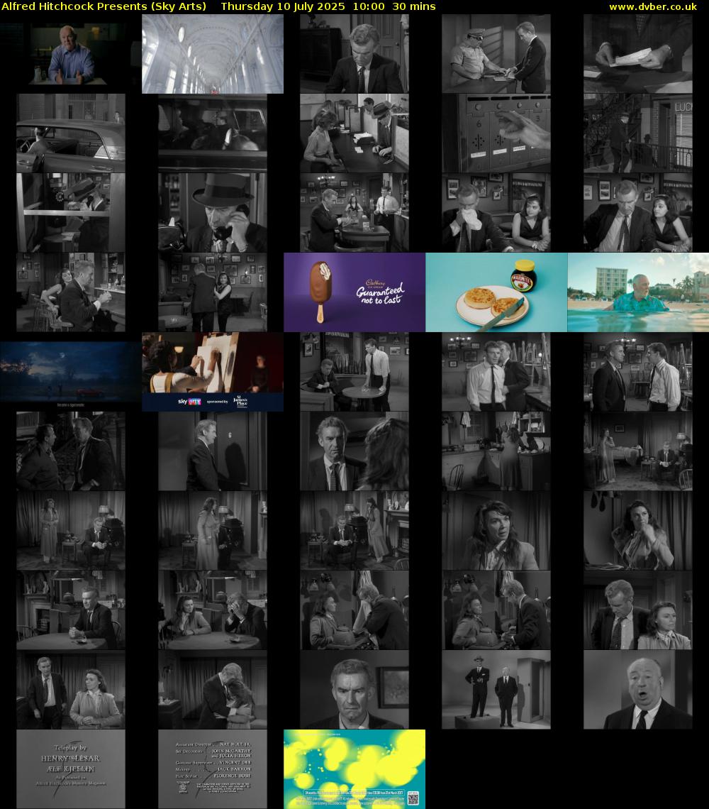Alfred Hitchcock Presents (Sky Arts) Thursday 10 July 2025 10:00 - 10:30