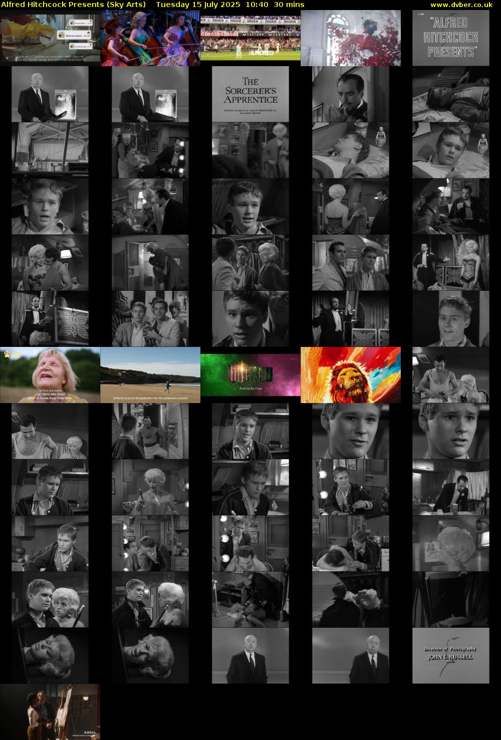 Alfred Hitchcock Presents (Sky Arts) Tuesday 15 July 2025 10:40 - 11:10