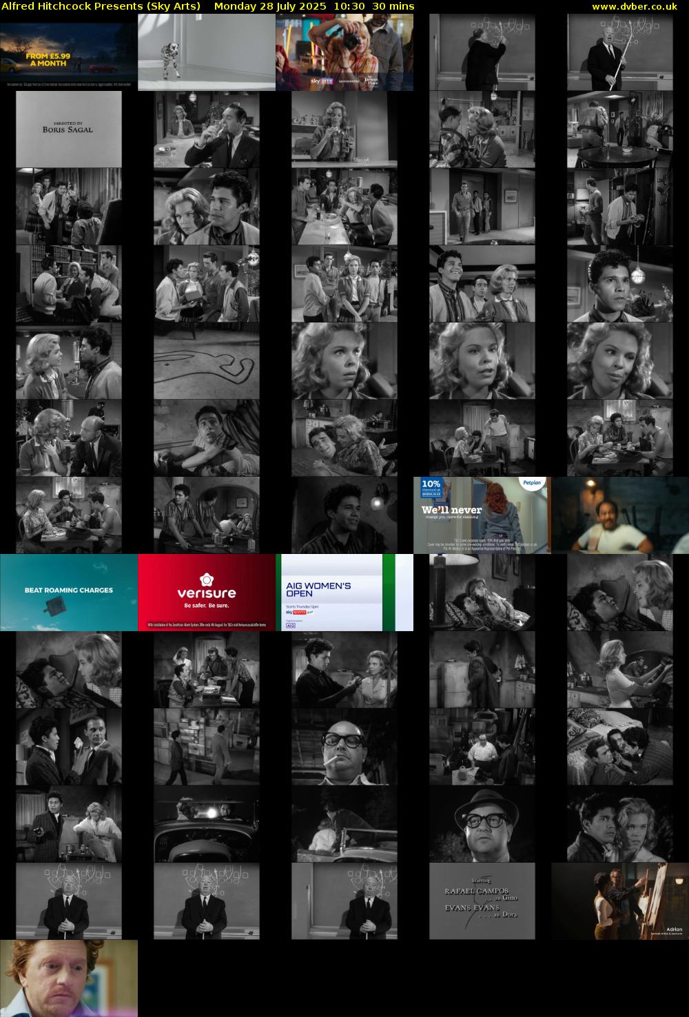 Alfred Hitchcock Presents (Sky Arts) Monday 28 July 2025 10:30 - 11:00