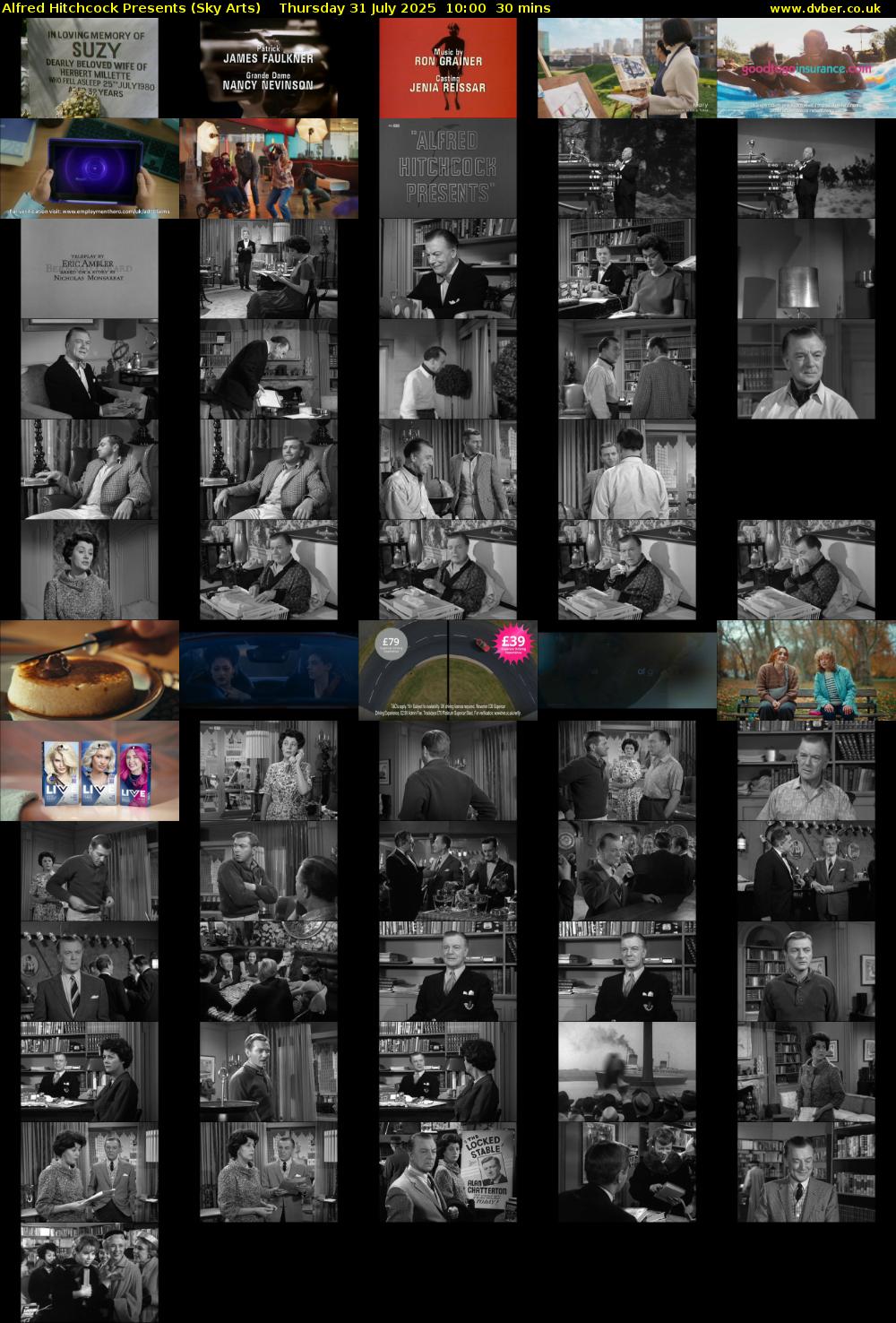 Alfred Hitchcock Presents (Sky Arts) Thursday 31 July 2025 10:00 - 10:30