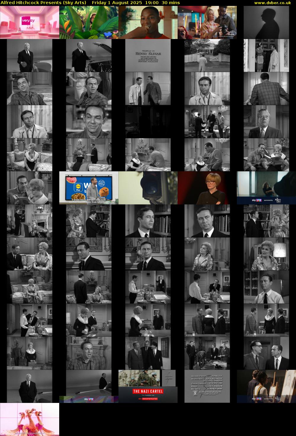 Alfred Hitchcock Presents (Sky Arts) Friday 1 August 2025 19:00 - 19:30