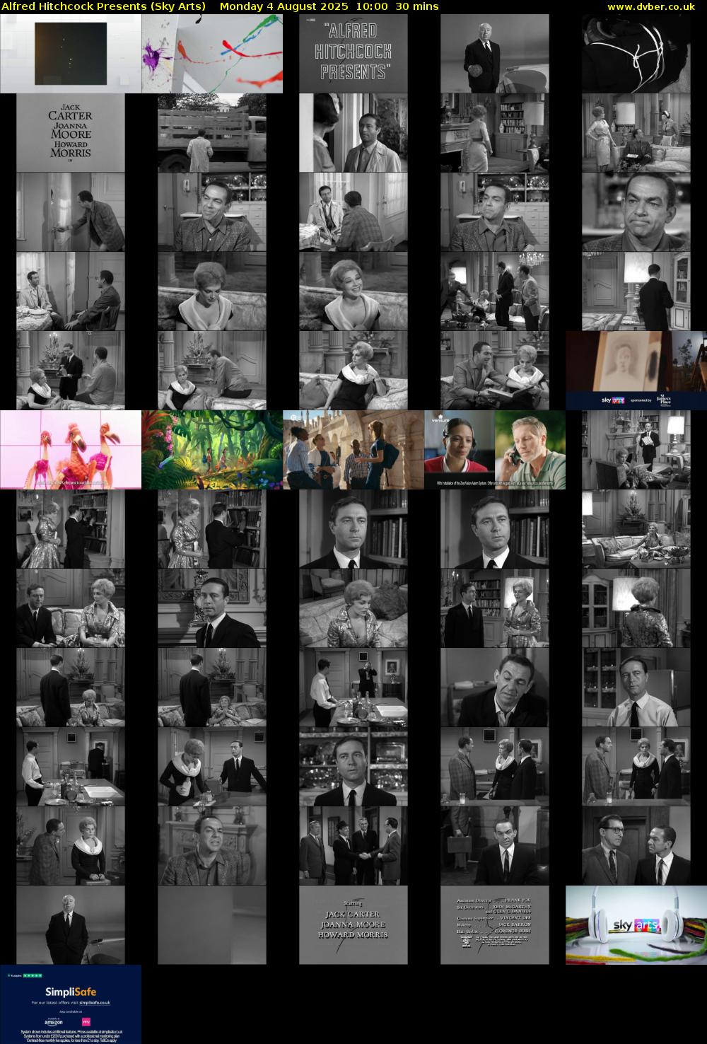 Alfred Hitchcock Presents (Sky Arts) Monday 4 August 2025 10:00 - 10:30