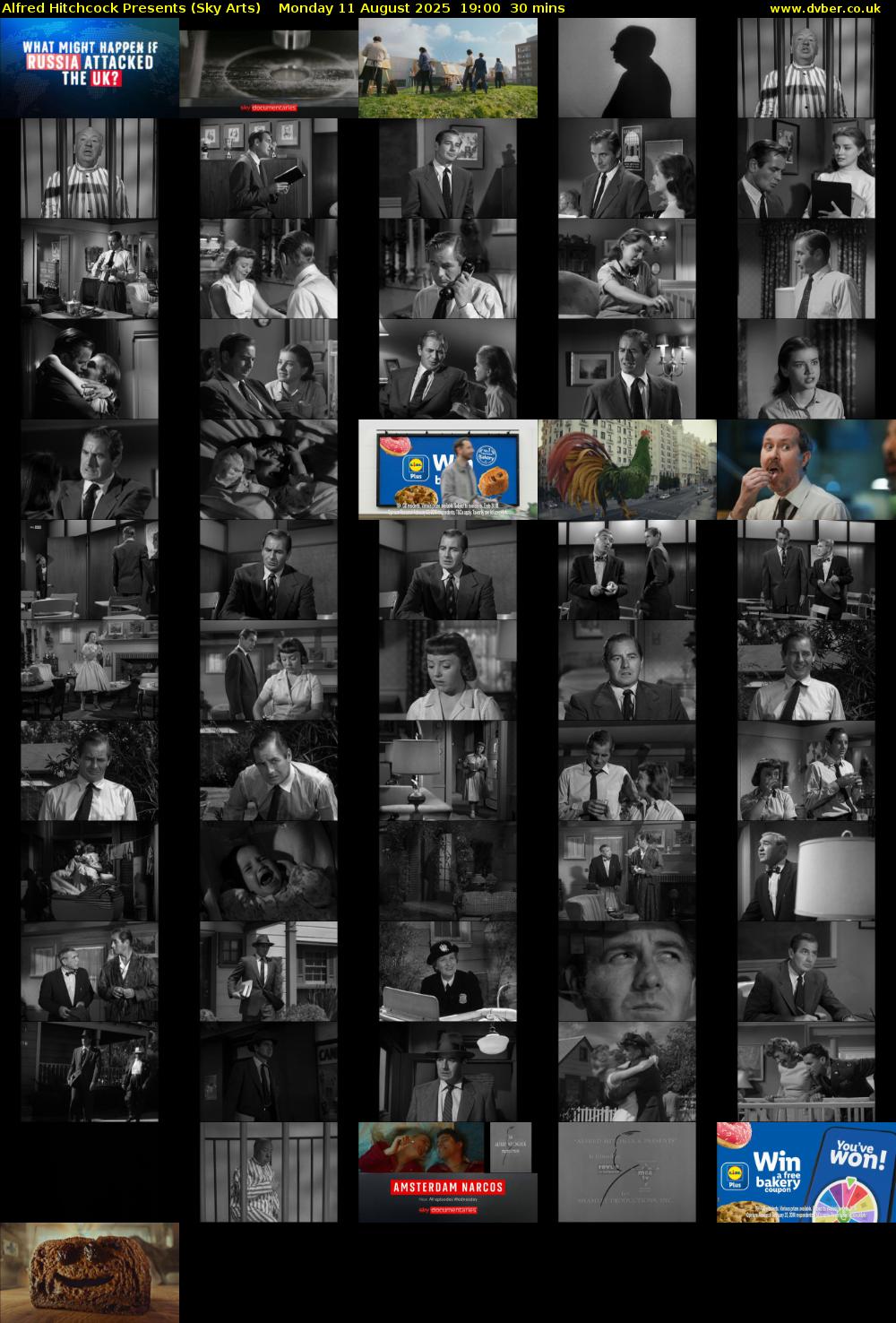 Alfred Hitchcock Presents (Sky Arts) Monday 11 August 2025 19:00 - 19:30