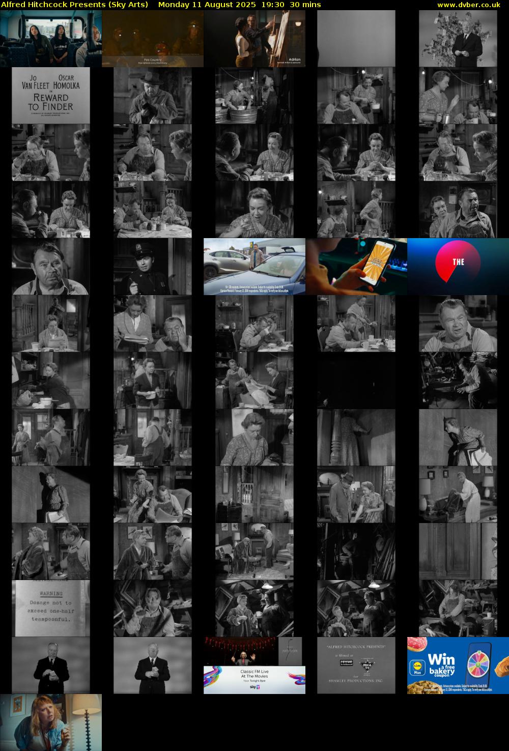 Alfred Hitchcock Presents (Sky Arts) Monday 11 August 2025 19:30 - 20:00