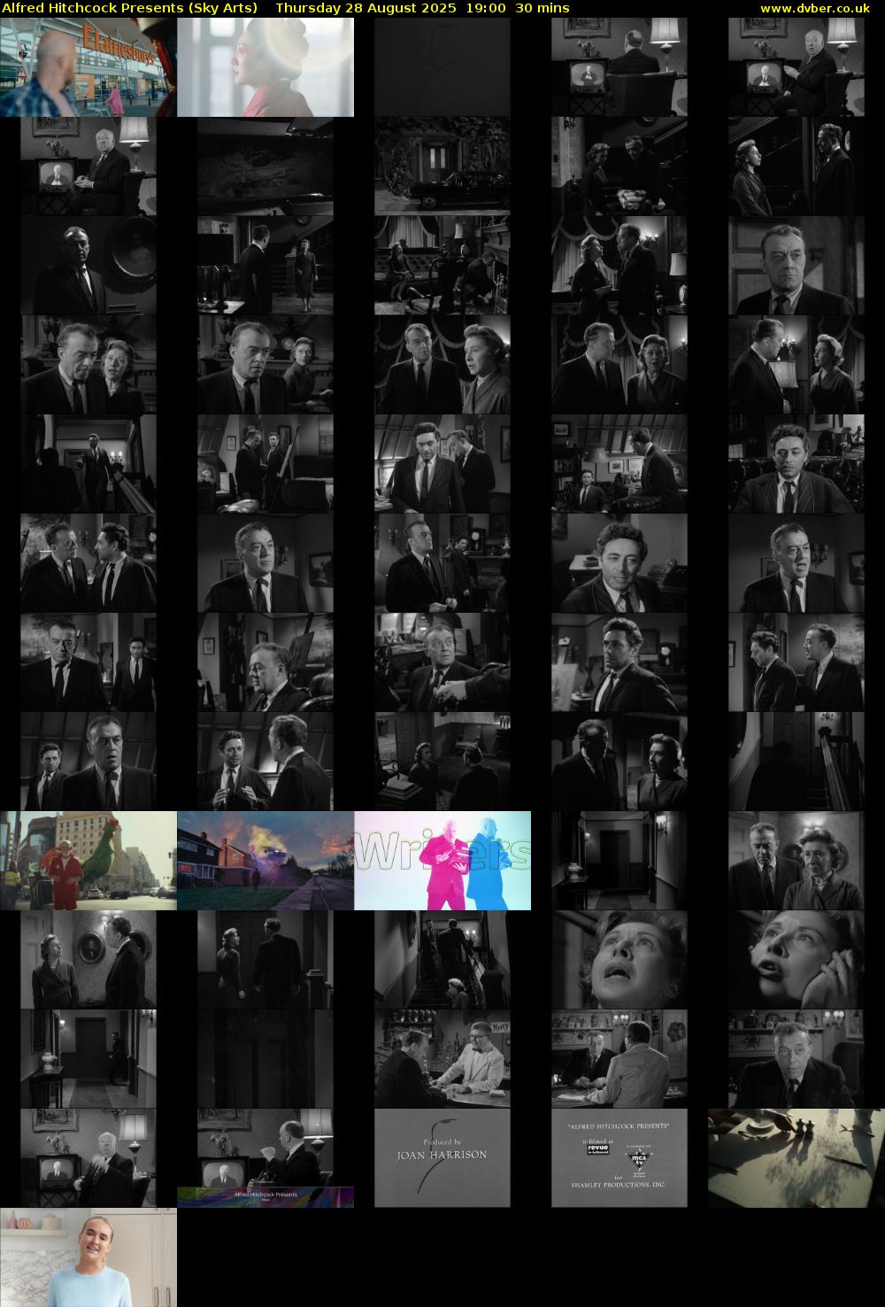 Alfred Hitchcock Presents (Sky Arts) Thursday 28 August 2025 19:00 - 19:30