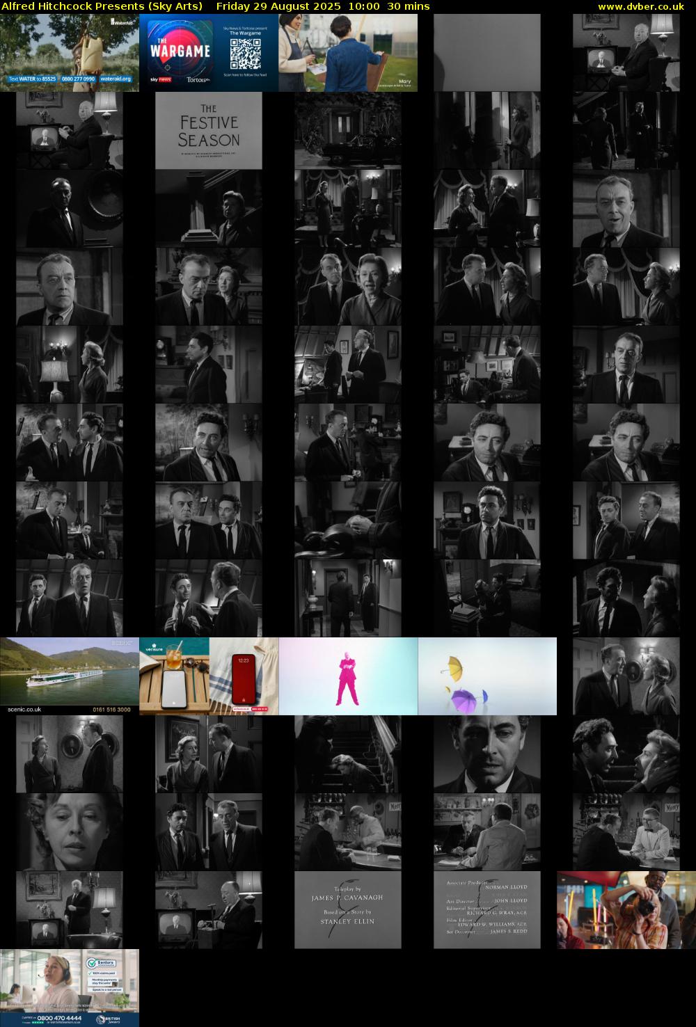 Alfred Hitchcock Presents (Sky Arts) Friday 29 August 2025 10:00 - 10:30