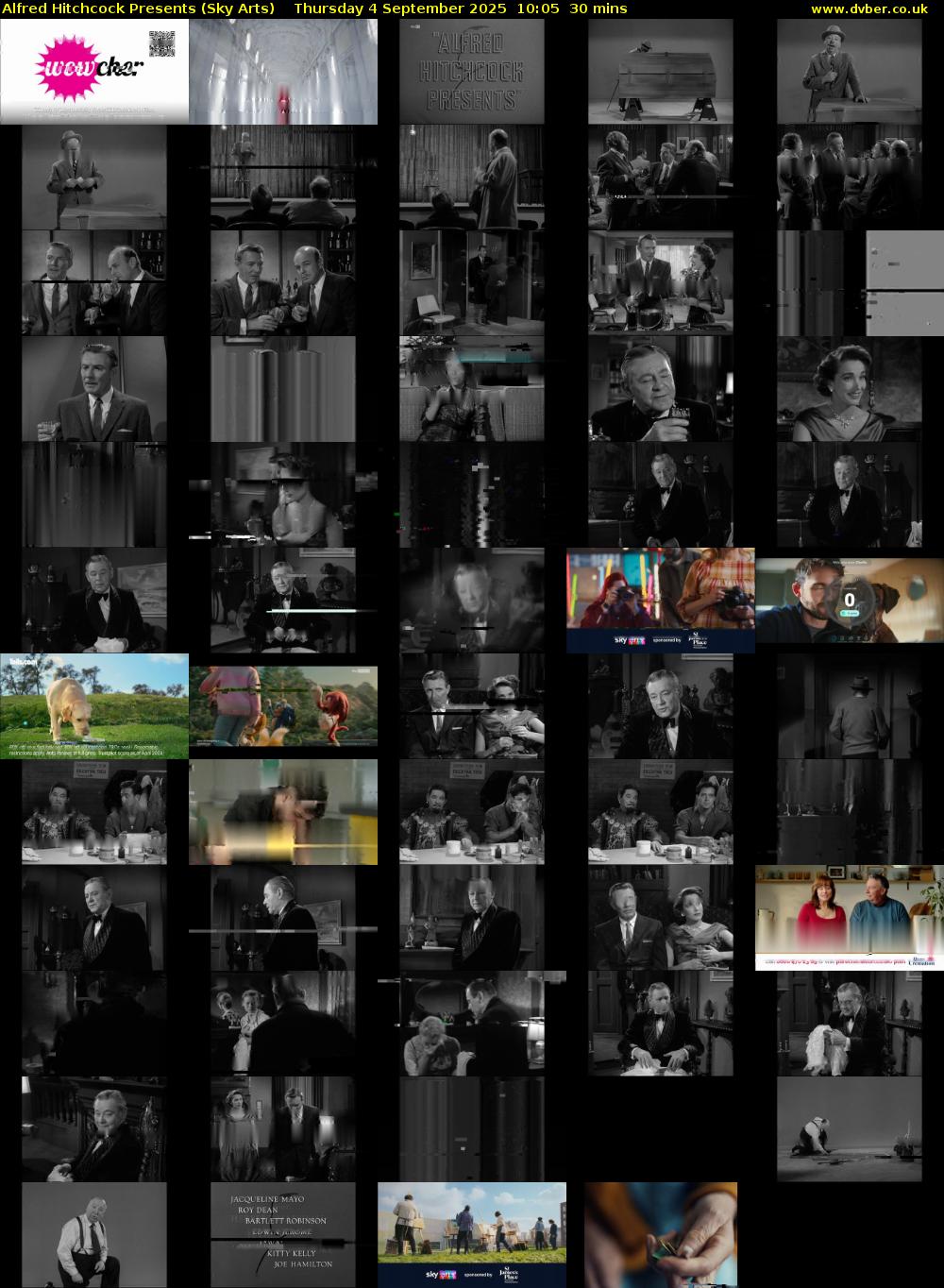 Alfred Hitchcock Presents (Sky Arts) Thursday 4 September 2025 10:05 - 10:35