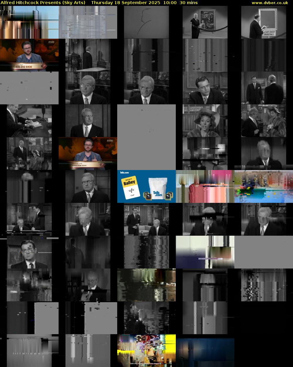 Alfred Hitchcock Presents (Sky Arts) Thursday 18 September 2025 10:00 - 10:30