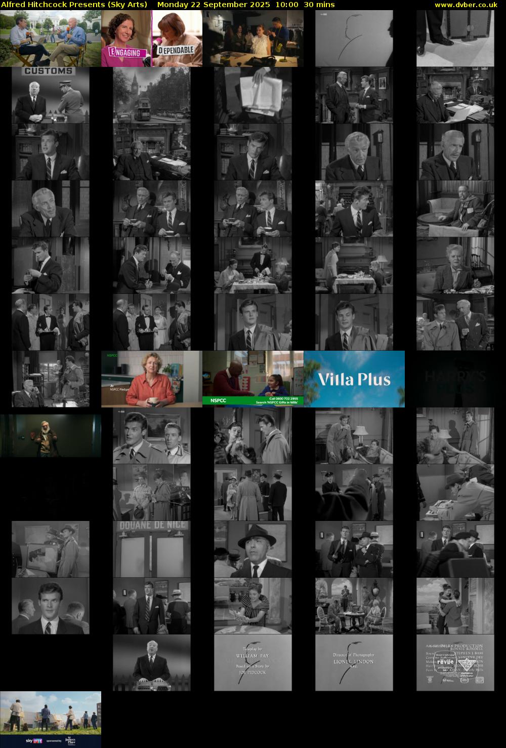 Alfred Hitchcock Presents (Sky Arts) Monday 22 September 2025 10:00 - 10:30
