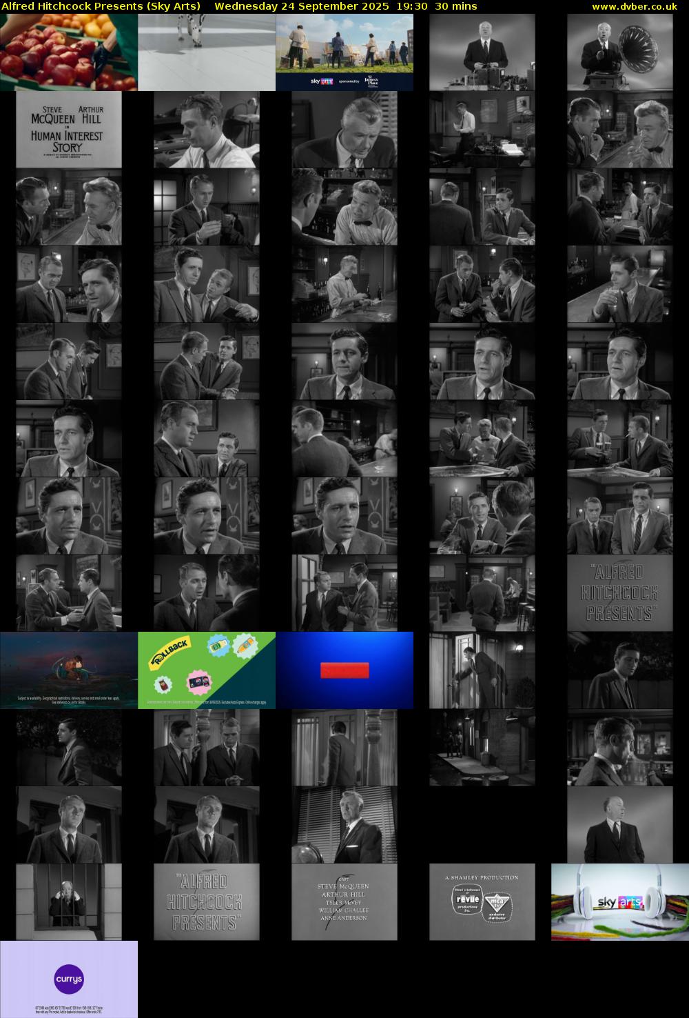Alfred Hitchcock Presents (Sky Arts) Wednesday 24 September 2025 19:30 - 20:00