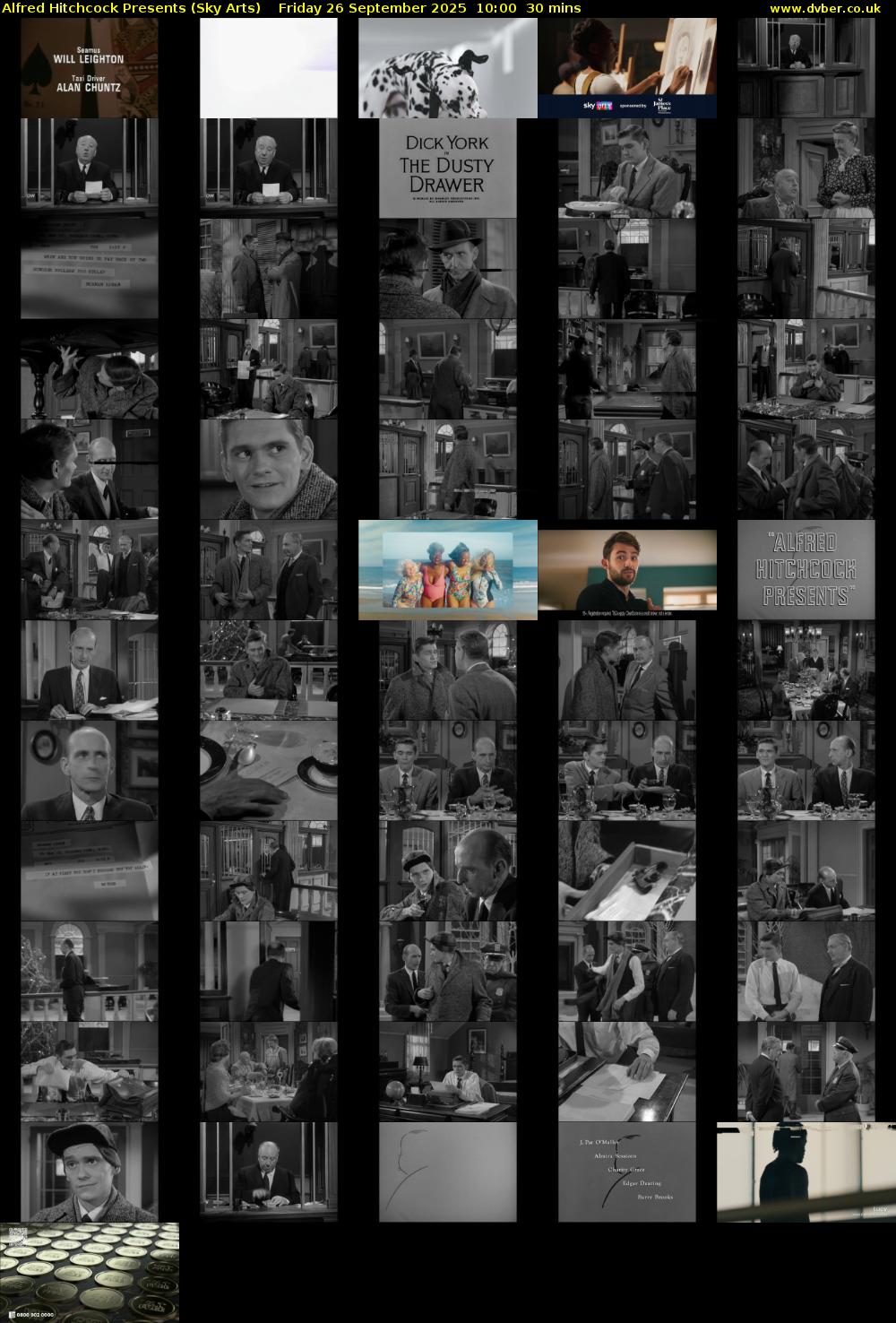 Alfred Hitchcock Presents (Sky Arts) Friday 26 September 2025 10:00 - 10:30