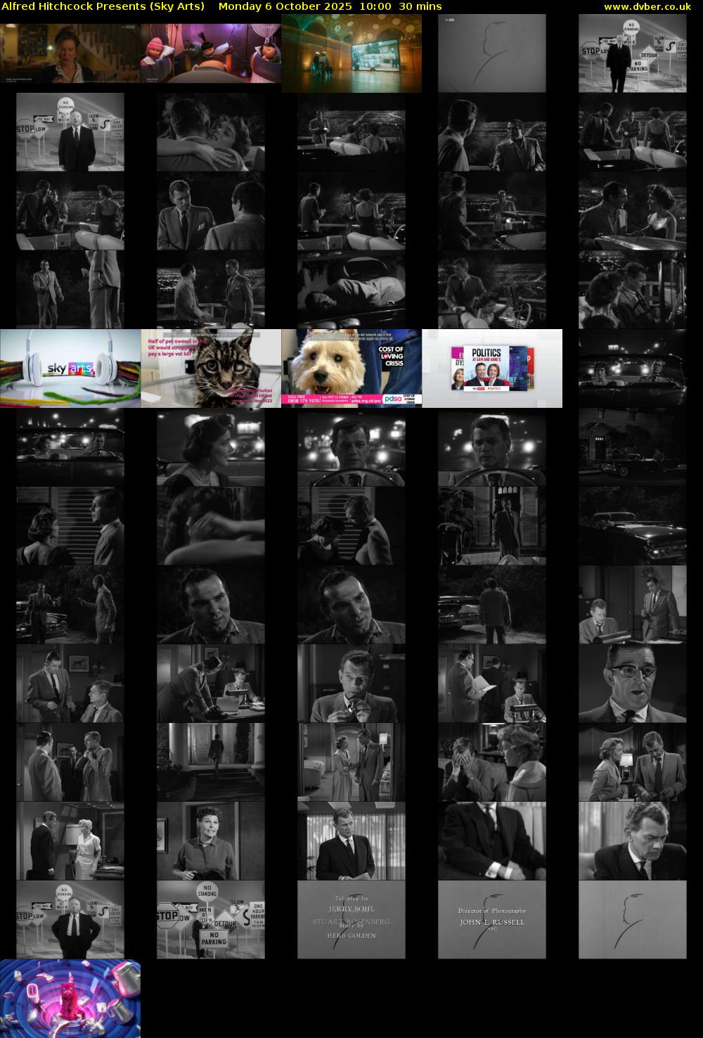 Alfred Hitchcock Presents (Sky Arts) Monday 6 October 2025 10:00 - 10:30