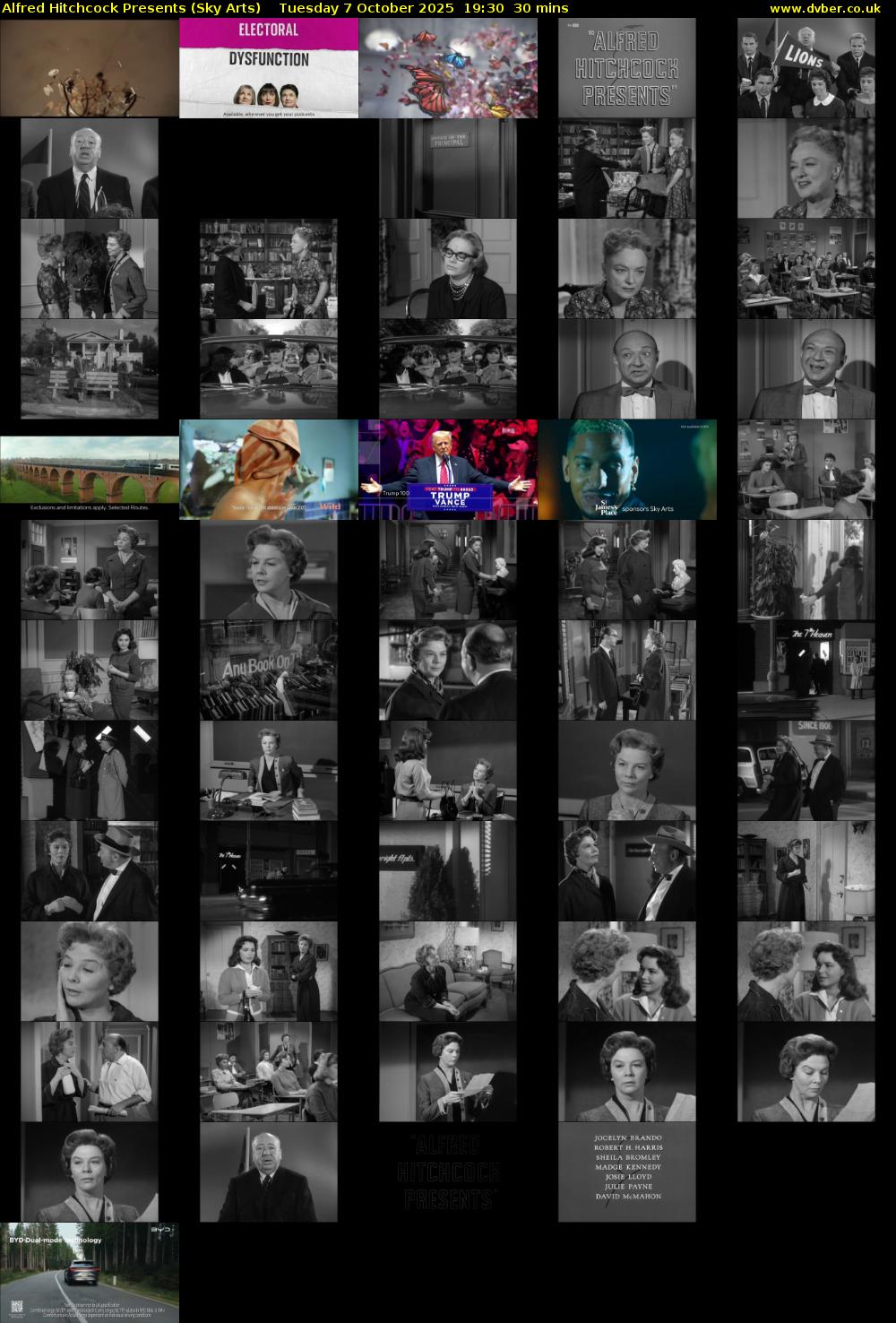 Alfred Hitchcock Presents (Sky Arts) Tuesday 7 October 2025 19:30 - 20:00