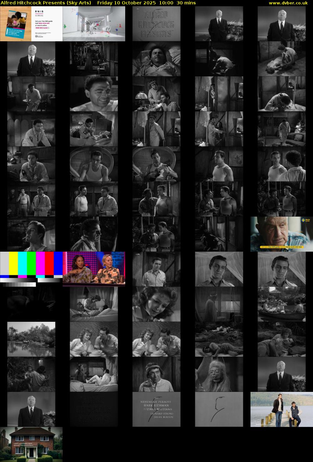 Alfred Hitchcock Presents (Sky Arts) Friday 10 October 2025 10:00 - 10:30