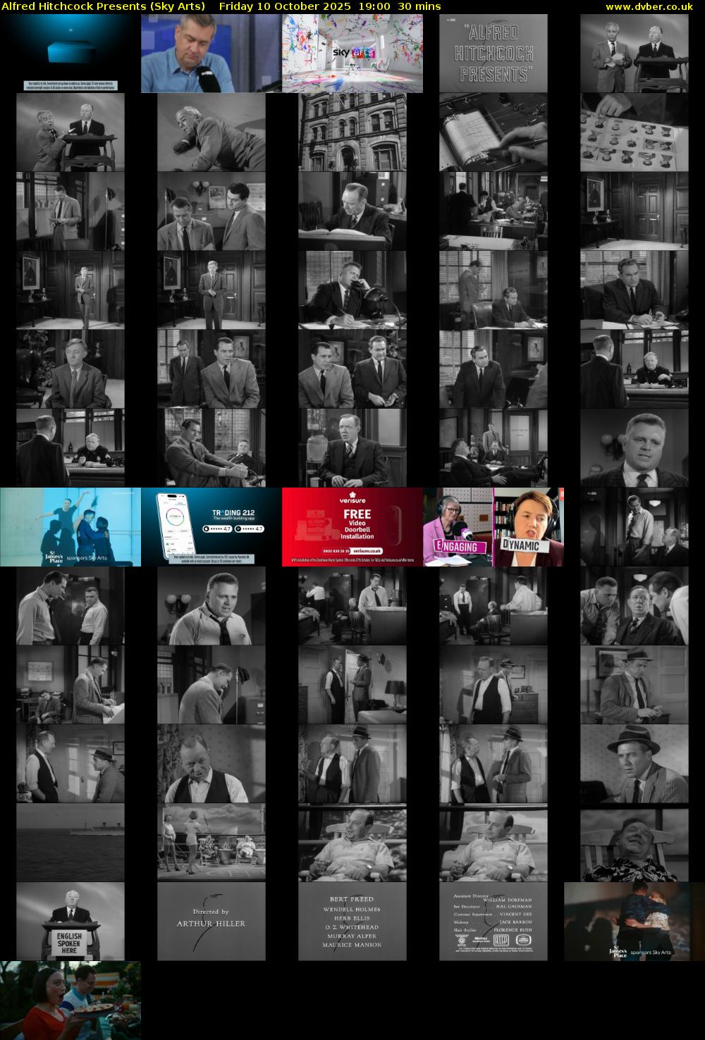 Alfred Hitchcock Presents (Sky Arts) Friday 10 October 2025 19:00 - 19:30