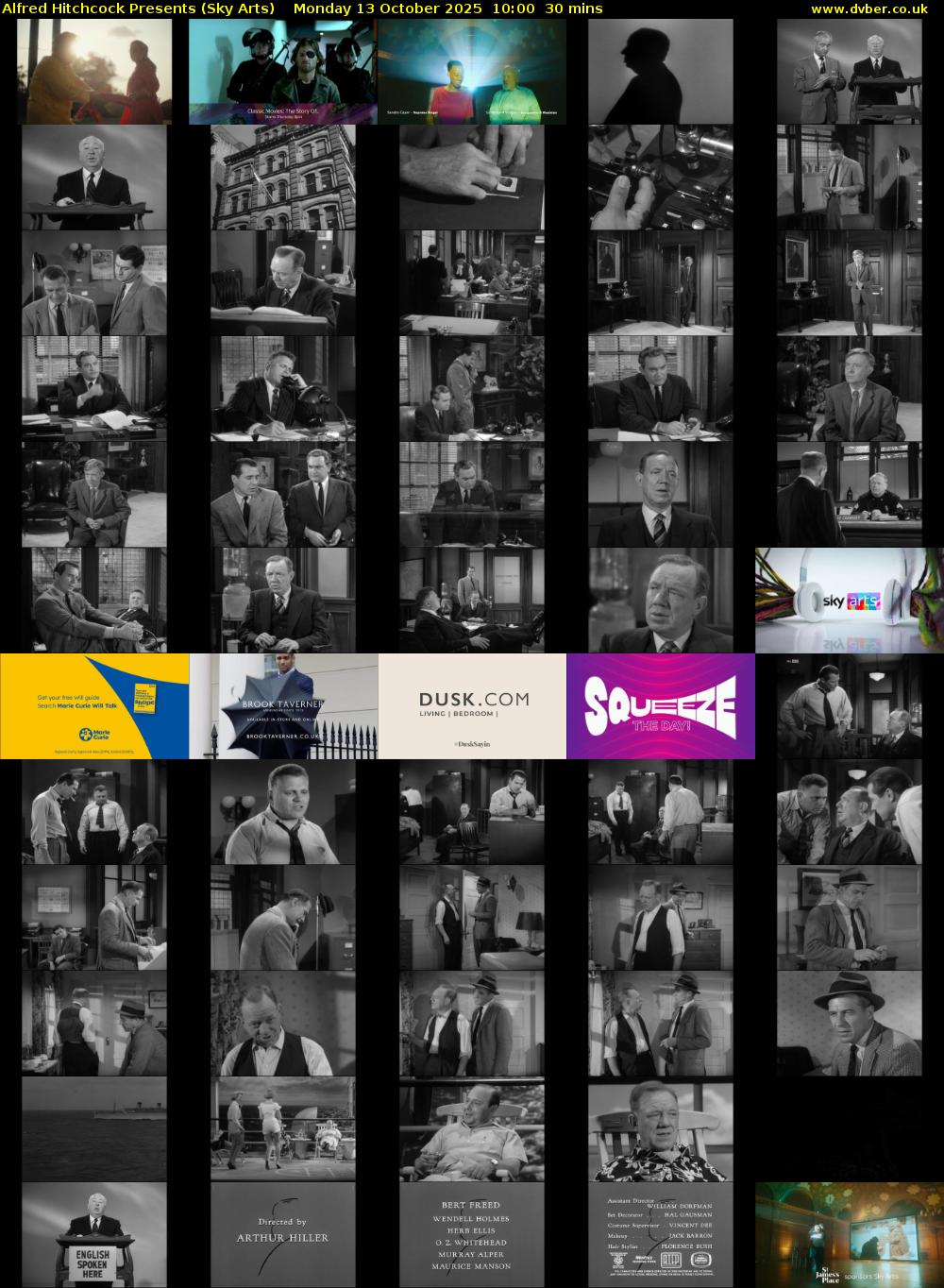Alfred Hitchcock Presents (Sky Arts) Monday 13 October 2025 10:00 - 10:30