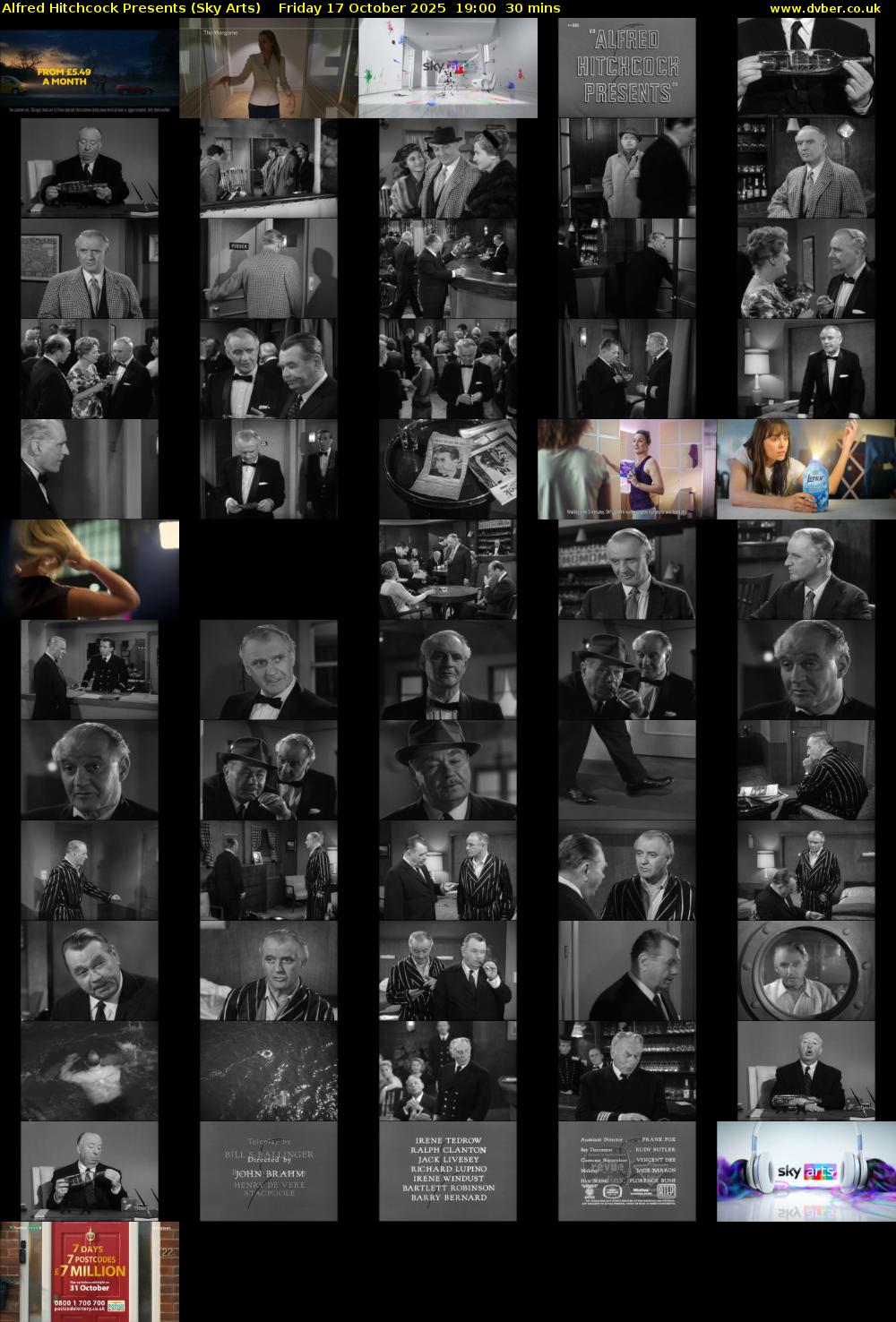 Alfred Hitchcock Presents (Sky Arts) Friday 17 October 2025 19:00 - 19:30