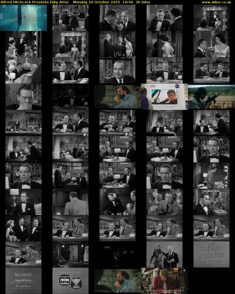 Alfred Hitchcock Presents (Sky Arts) Monday 20 October 2025 19:00 - 19:30