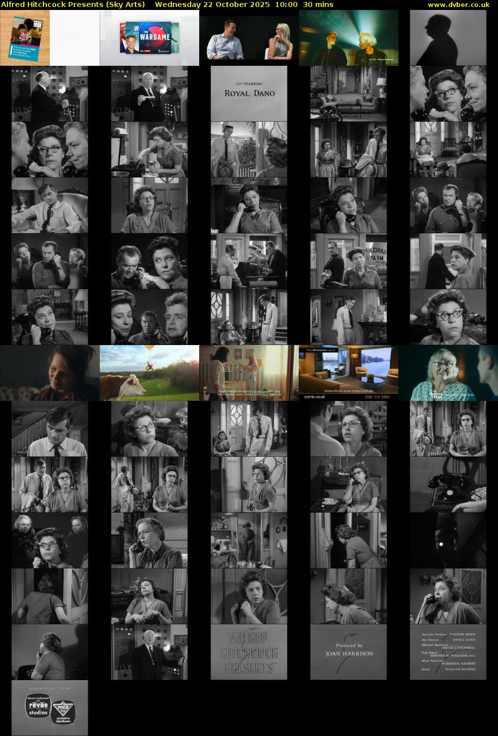 Alfred Hitchcock Presents (Sky Arts) Wednesday 22 October 2025 10:00 - 10:30