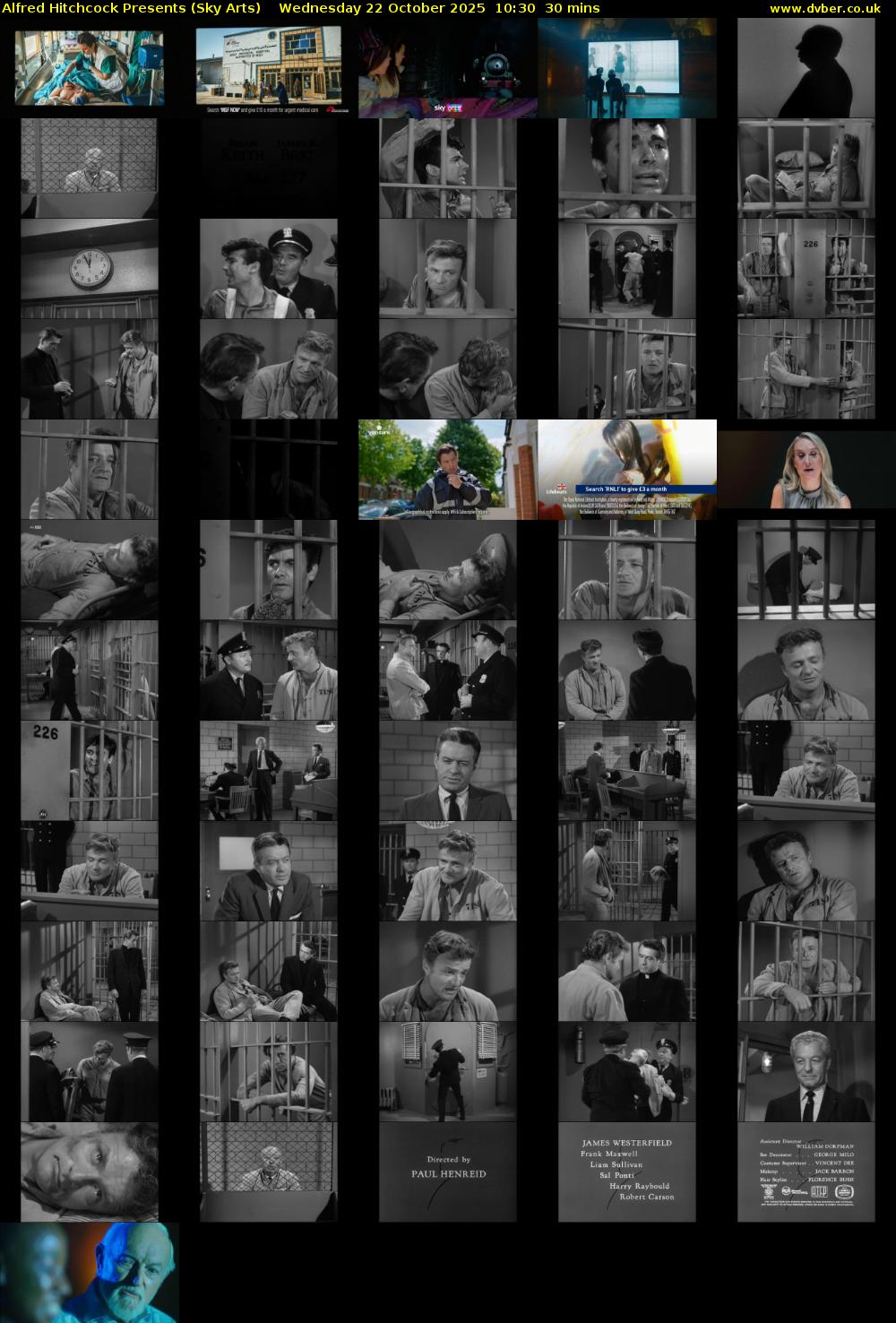 Alfred Hitchcock Presents (Sky Arts) Wednesday 22 October 2025 10:30 - 11:00