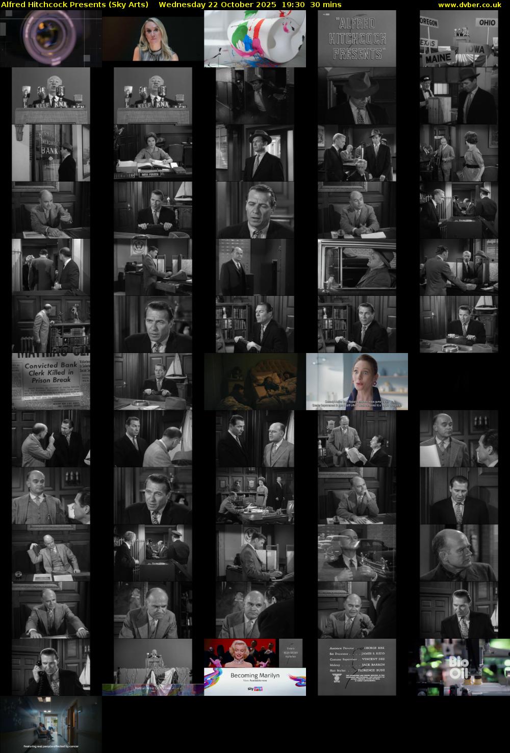 Alfred Hitchcock Presents (Sky Arts) Wednesday 22 October 2025 19:30 - 20:00