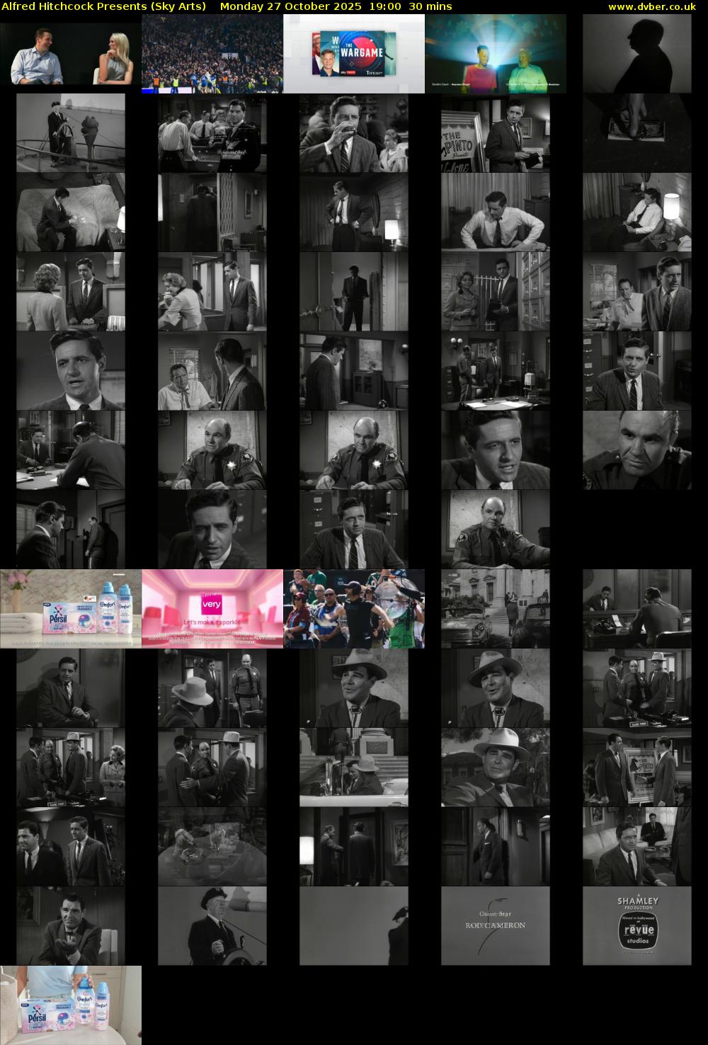 Alfred Hitchcock Presents (Sky Arts) Monday 27 October 2025 19:00 - 19:30