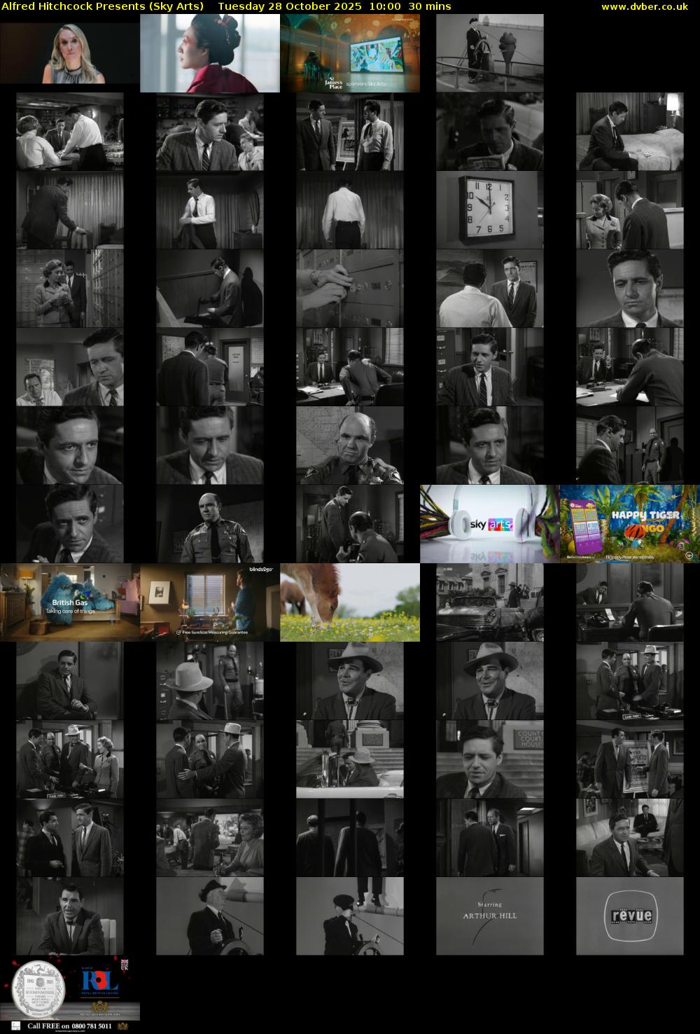 Alfred Hitchcock Presents (Sky Arts) Tuesday 28 October 2025 10:00 - 10:30