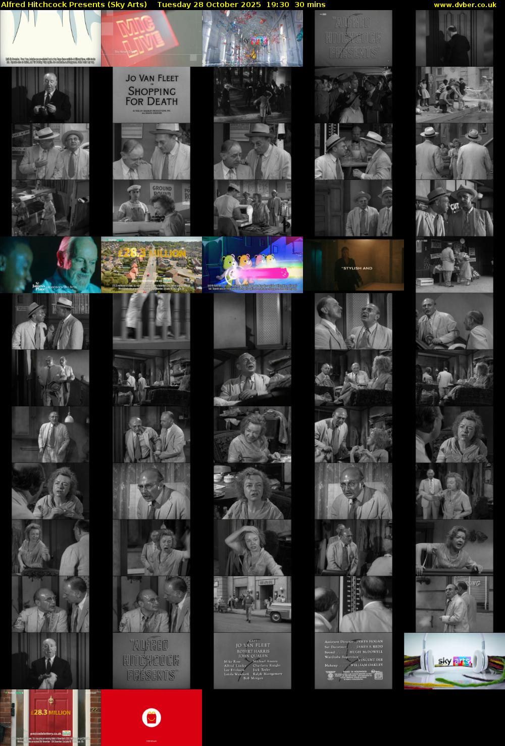 Alfred Hitchcock Presents (Sky Arts) Tuesday 28 October 2025 19:30 - 20:00