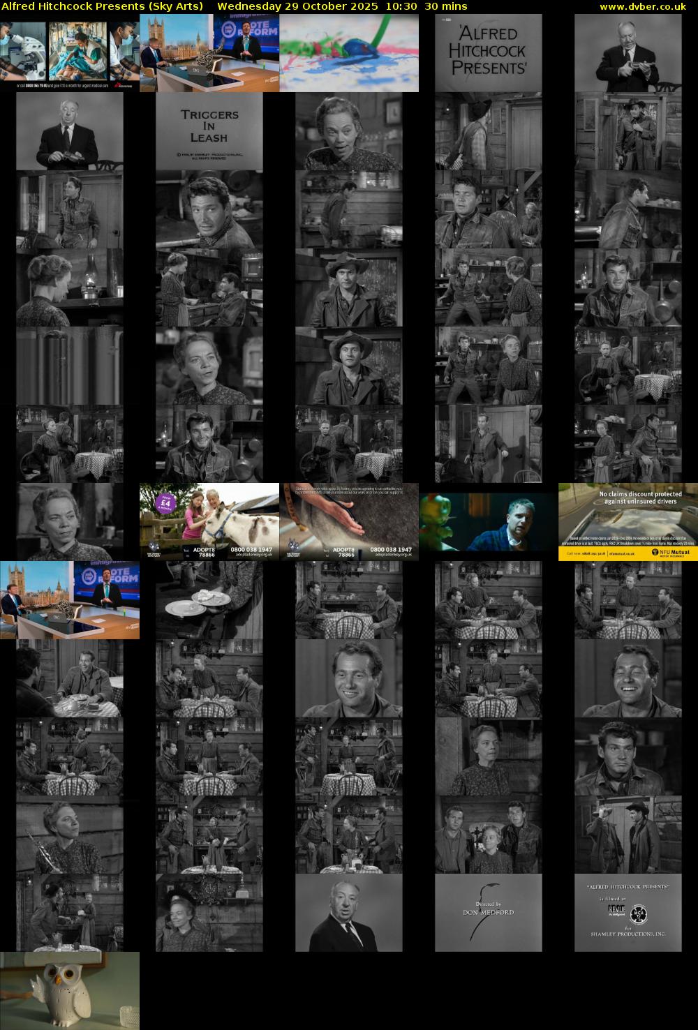 Alfred Hitchcock Presents (Sky Arts) Wednesday 29 October 2025 10:30 - 11:00
