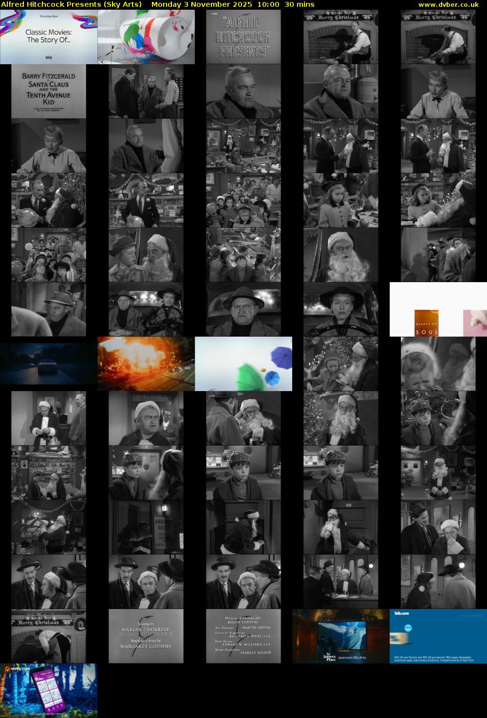 Alfred Hitchcock Presents (Sky Arts) Monday 3 November 2025 10:00 - 10:30