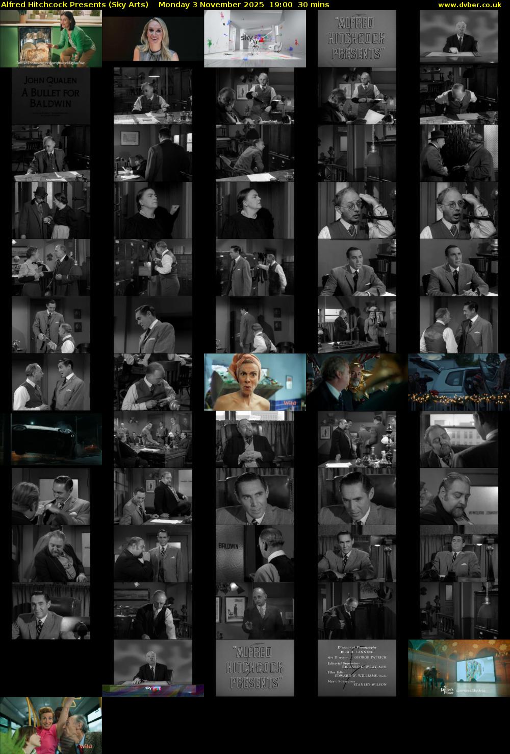 Alfred Hitchcock Presents (Sky Arts) Monday 3 November 2025 19:00 - 19:30
