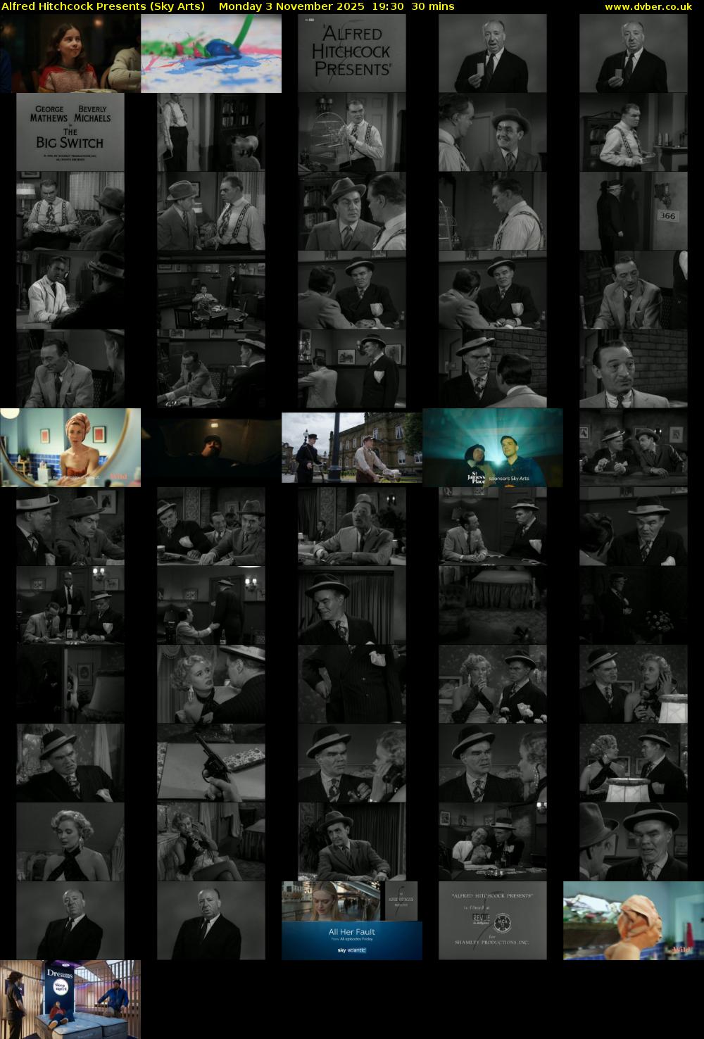Alfred Hitchcock Presents (Sky Arts) Monday 3 November 2025 19:30 - 20:00
