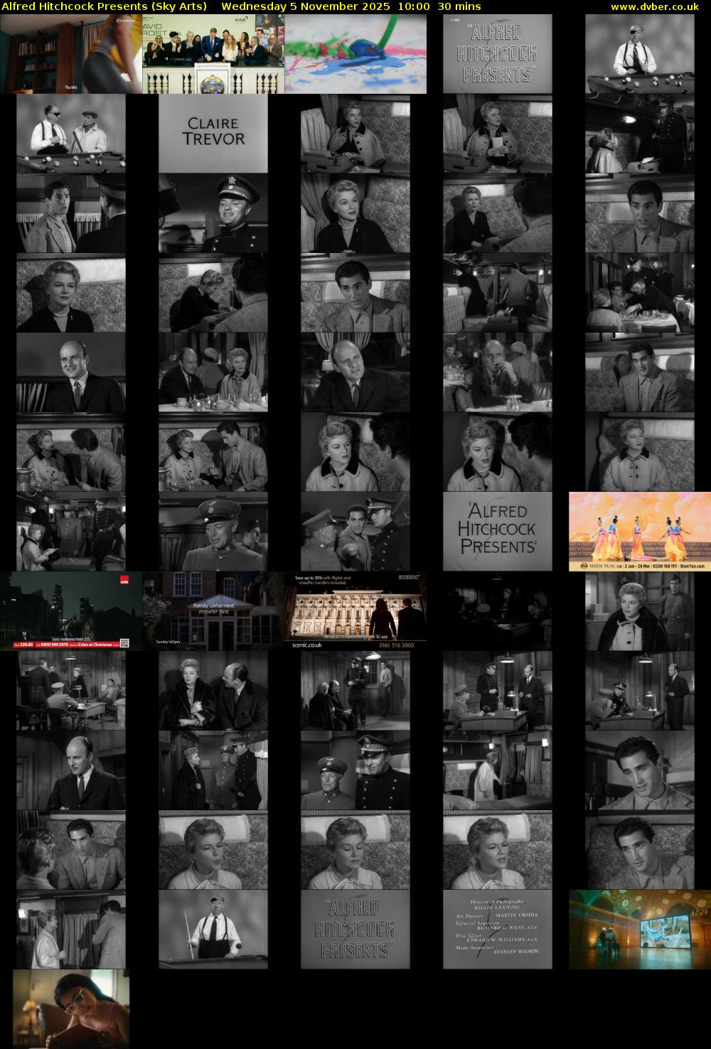 Alfred Hitchcock Presents (Sky Arts) Wednesday 5 November 2025 10:00 - 10:30