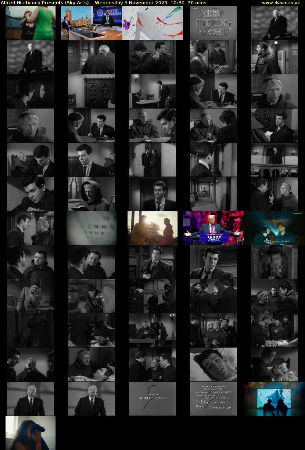 Alfred Hitchcock Presents (Sky Arts) Wednesday 5 November 2025 10:30 - 11:00