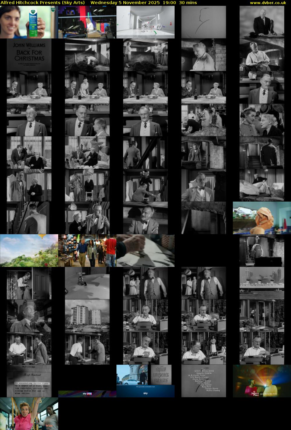 Alfred Hitchcock Presents (Sky Arts) Wednesday 5 November 2025 19:00 - 19:30