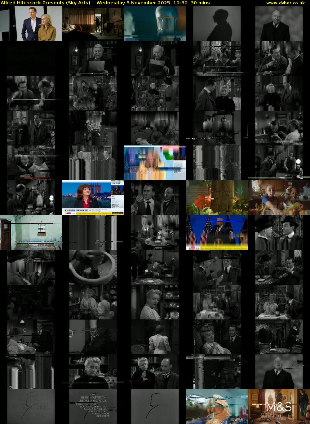 Alfred Hitchcock Presents (Sky Arts) Wednesday 5 November 2025 19:30 - 20:00