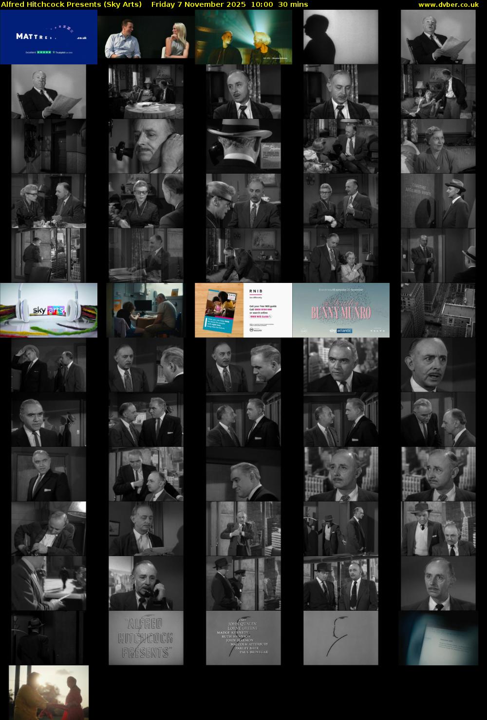 Alfred Hitchcock Presents (Sky Arts) Friday 7 November 2025 10:00 - 10:30
