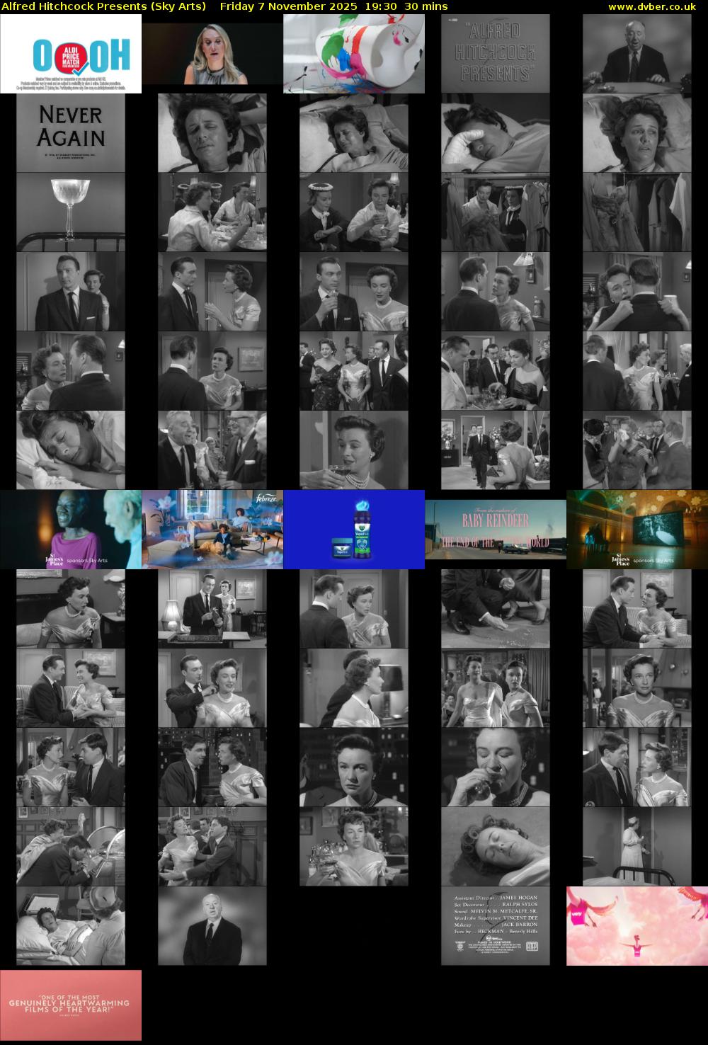 Alfred Hitchcock Presents (Sky Arts) Friday 7 November 2025 19:30 - 20:00