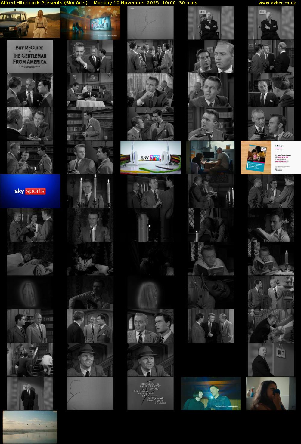 Alfred Hitchcock Presents (Sky Arts) Monday 10 November 2025 10:00 - 10:30