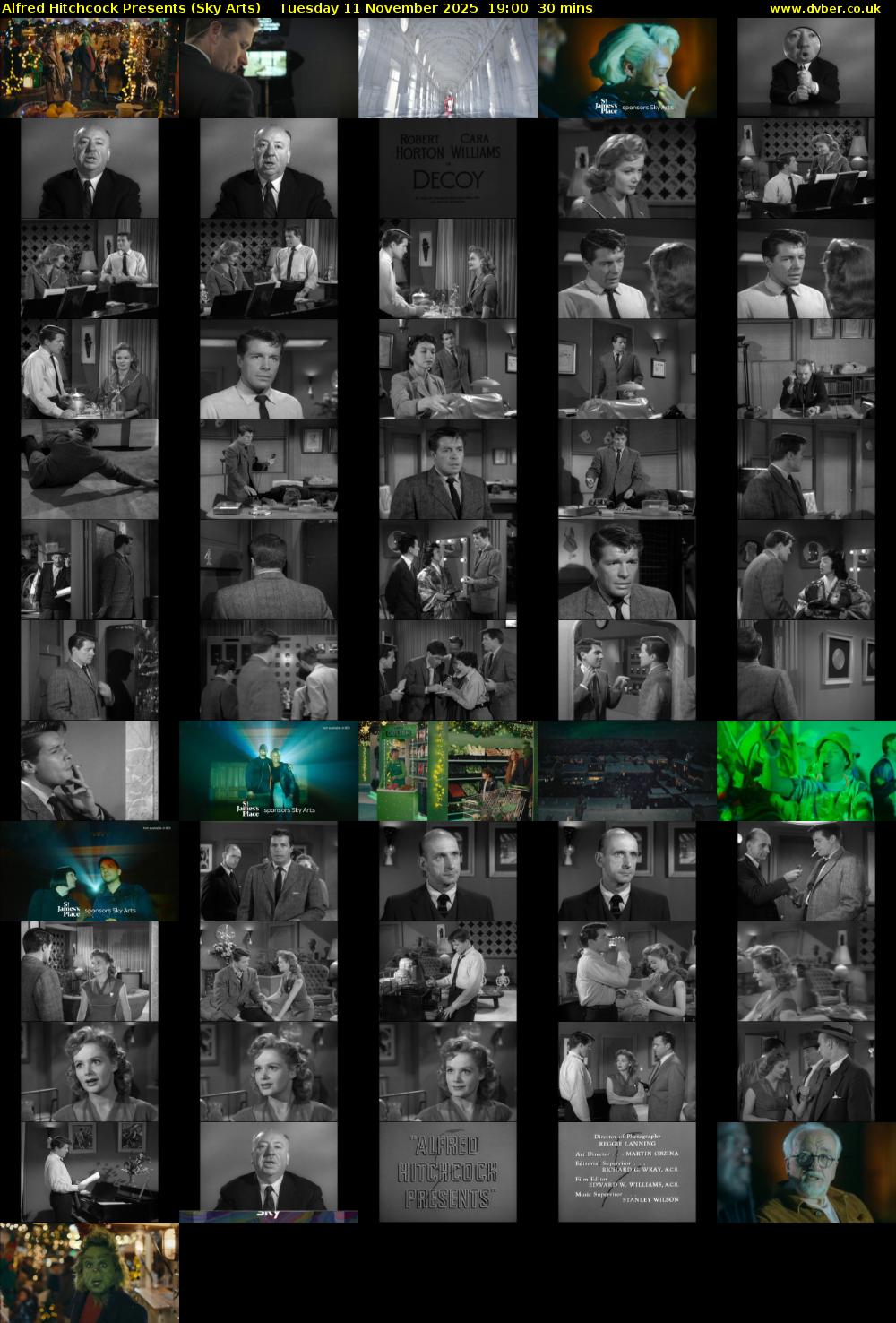 Alfred Hitchcock Presents (Sky Arts) Tuesday 11 November 2025 19:00 - 19:30