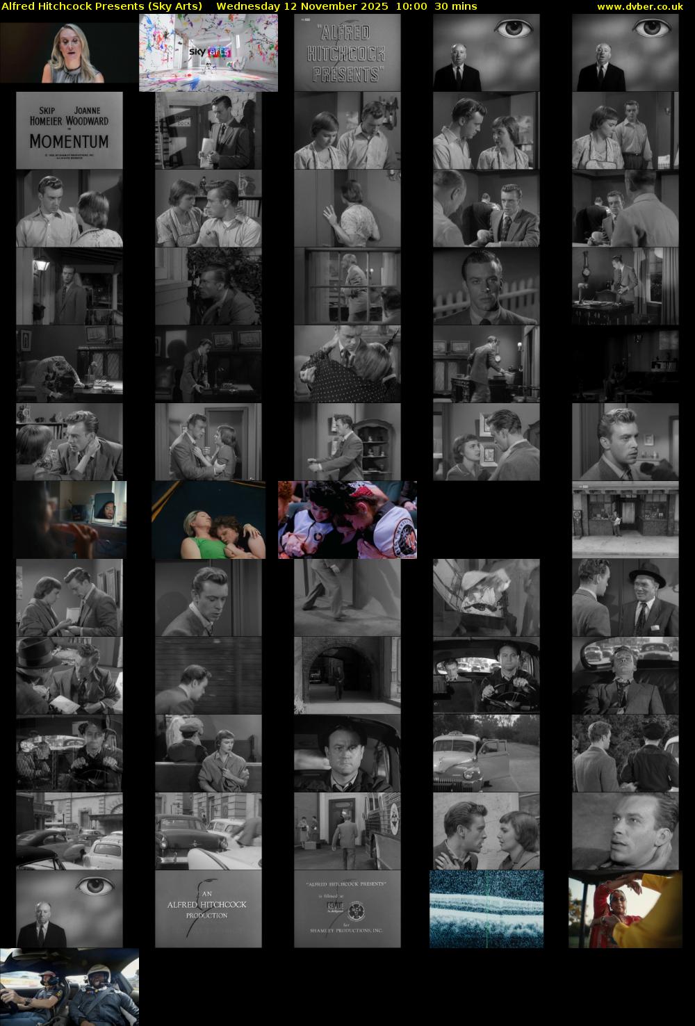 Alfred Hitchcock Presents (Sky Arts) Wednesday 12 November 2025 10:00 - 10:30