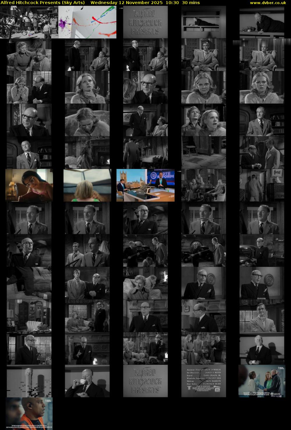 Alfred Hitchcock Presents (Sky Arts) Wednesday 12 November 2025 10:30 - 11:00