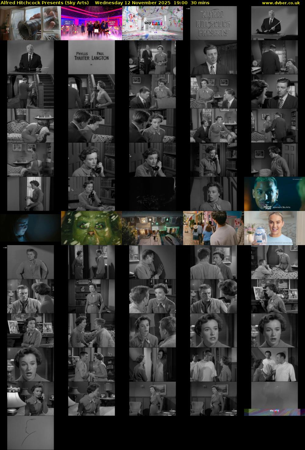 Alfred Hitchcock Presents (Sky Arts) Wednesday 12 November 2025 19:00 - 19:30