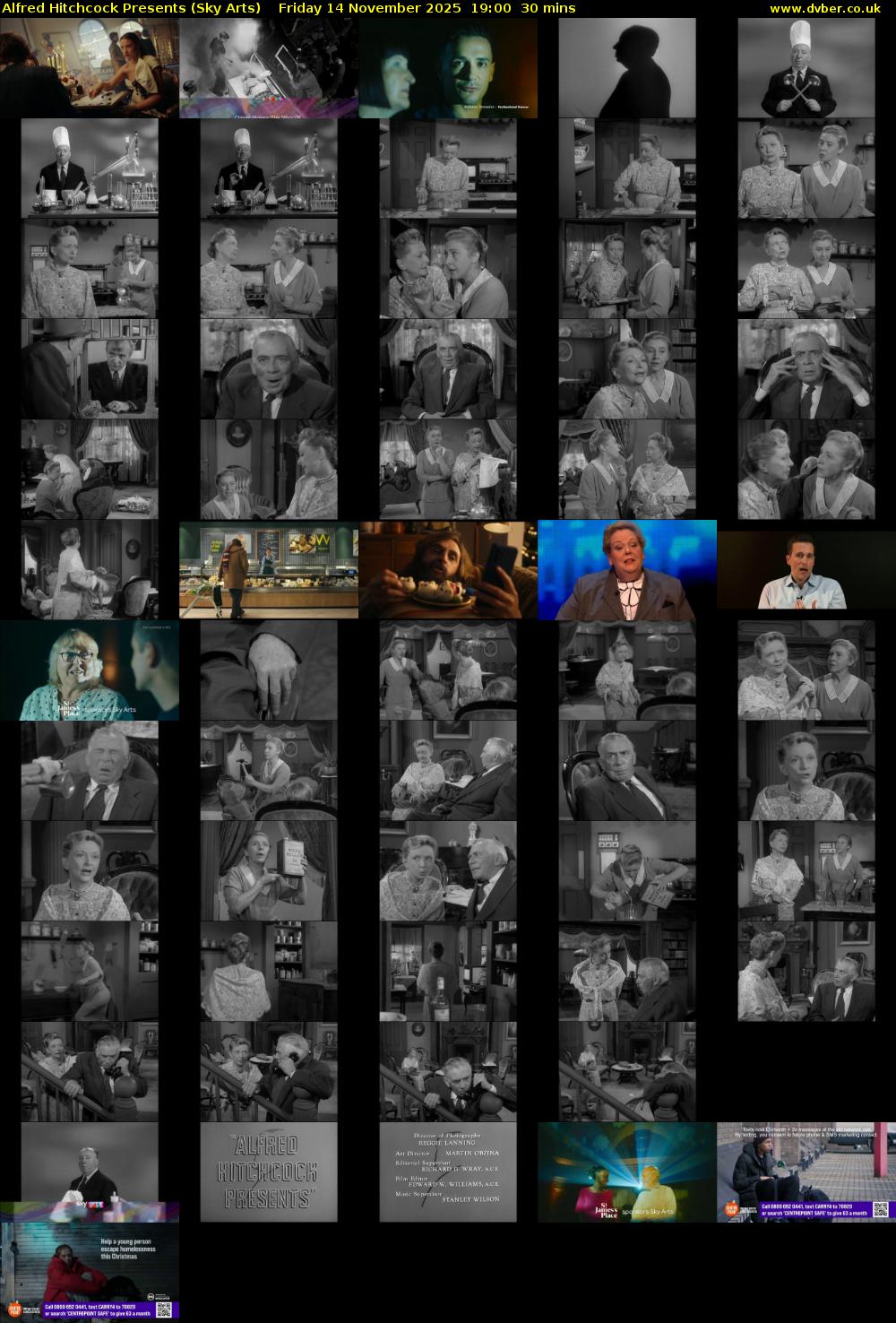 Alfred Hitchcock Presents (Sky Arts) Friday 14 November 2025 19:00 - 19:30