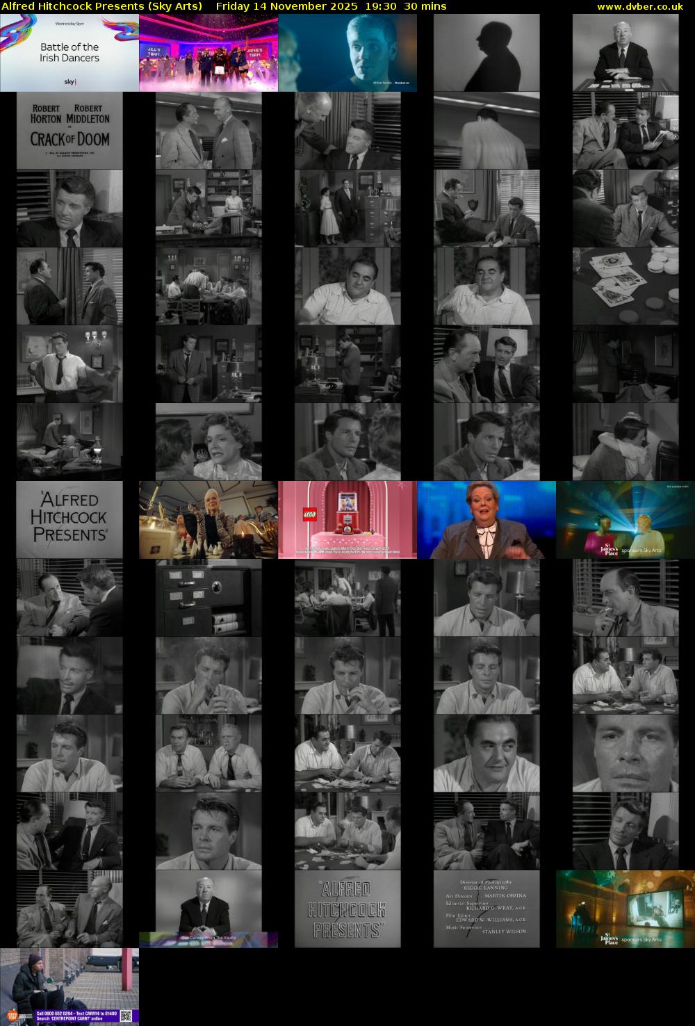 Alfred Hitchcock Presents (Sky Arts) Friday 14 November 2025 19:30 - 20:00