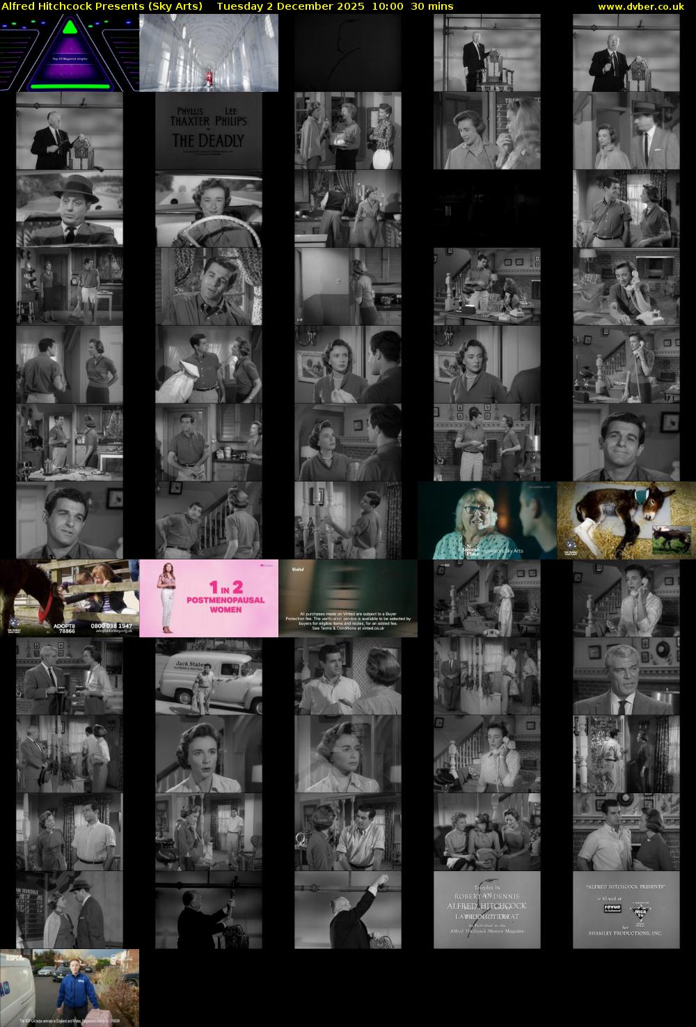 Alfred Hitchcock Presents (Sky Arts) Tuesday 2 December 2025 10:00 - 10:30