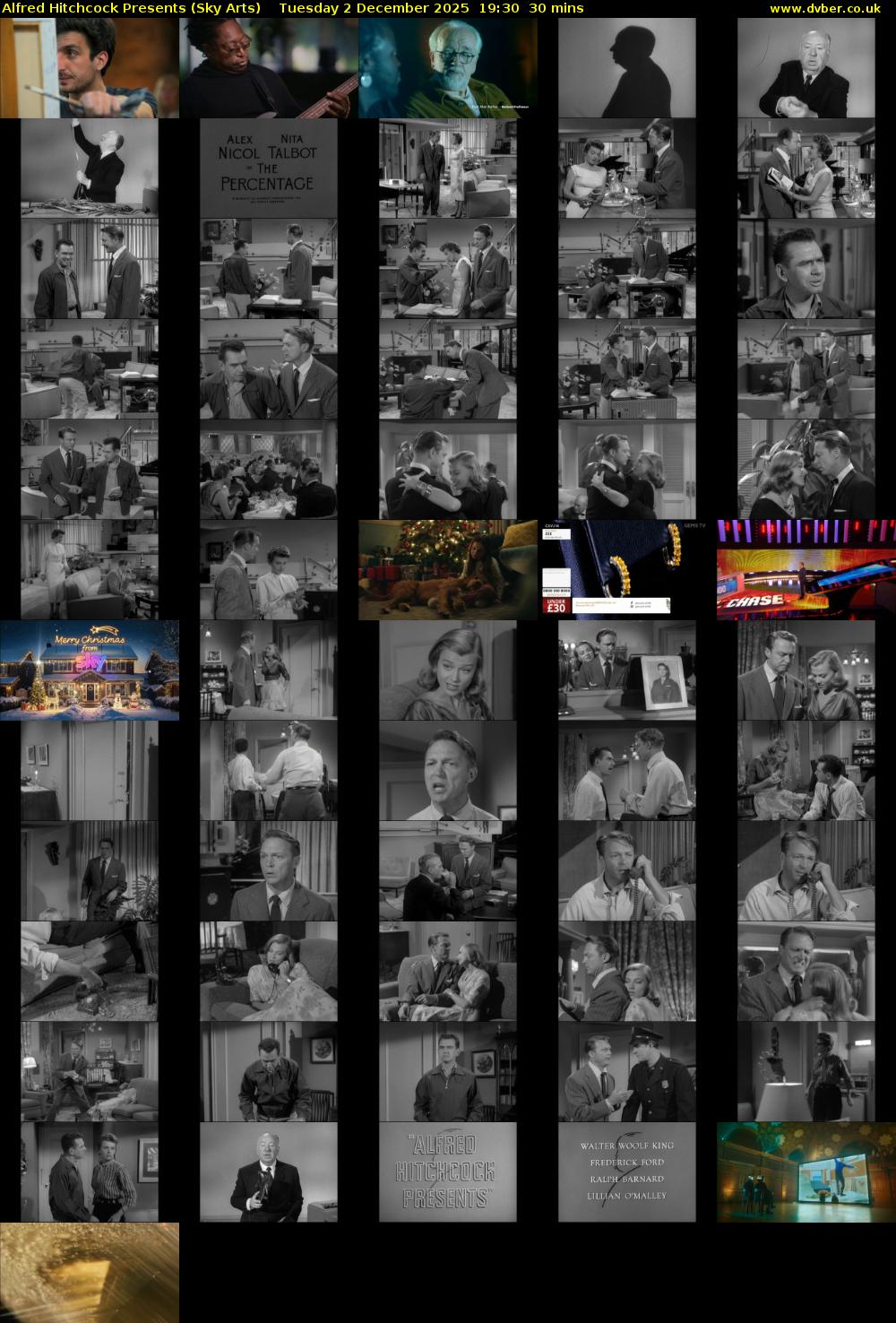 Alfred Hitchcock Presents (Sky Arts) Tuesday 2 December 2025 19:30 - 20:00